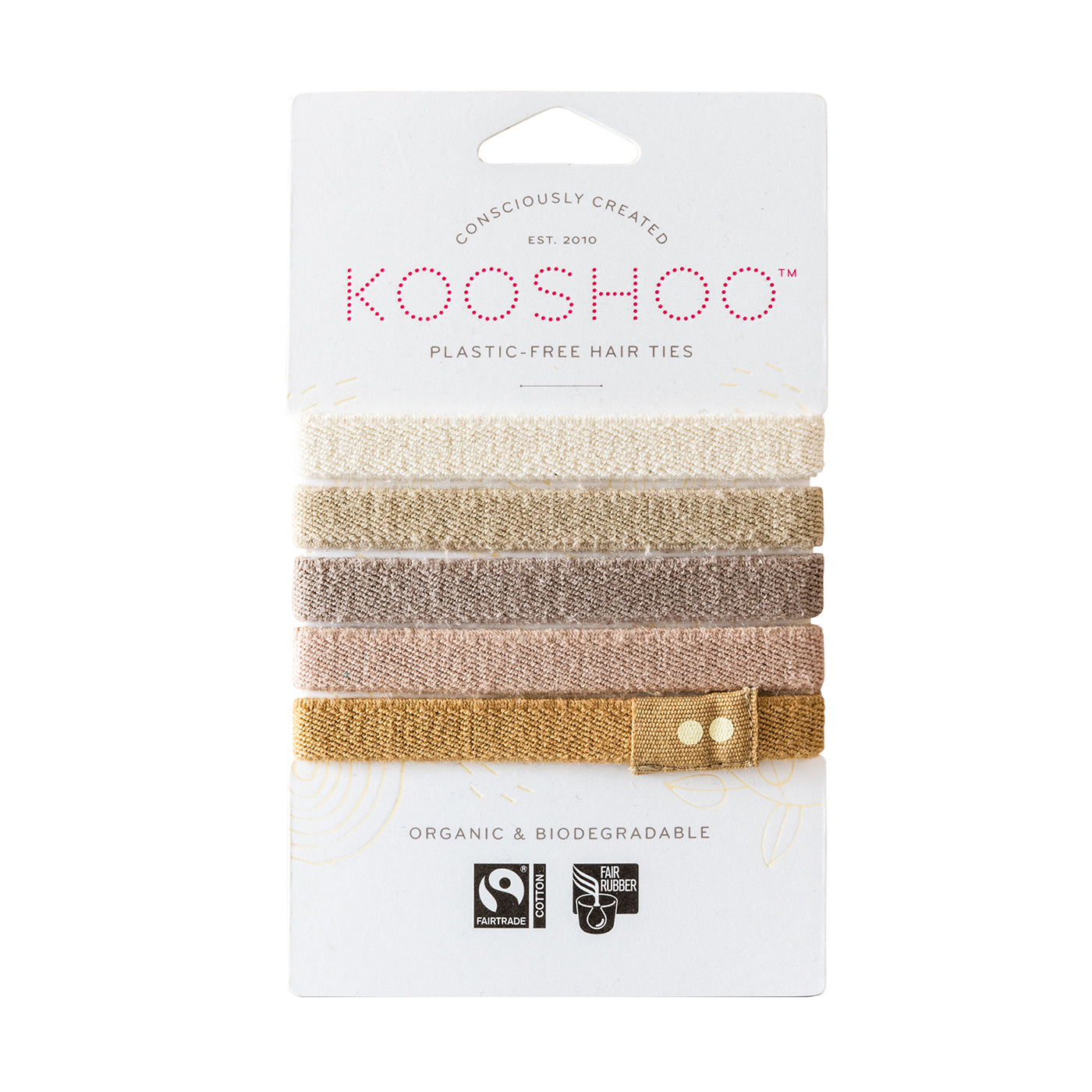 Kooshoo Plastic Free Organic Cotton Hair Ties - Blond